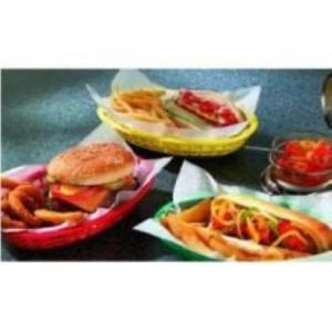 Tablecraft Forest Green Oval Plastic Basket Case 1each (PACK OF 36)