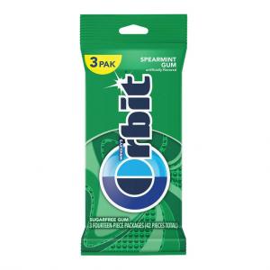 Wrigley Spearmint Orbit Bubble Gum -- 60 per case.