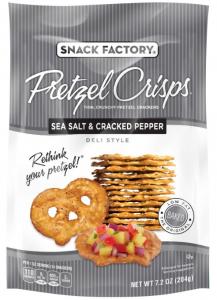Pretzel Crisps - Sea Salt and Cracked Pepper, 7.2 Ounce -- 12 per case.