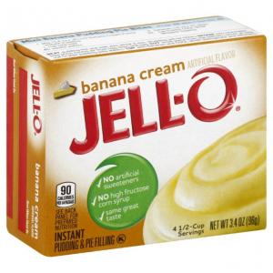 JELLO Banana Cream Instant Pudding & Pie Filling Mix (3.4oz Boxes, Pack of 24)