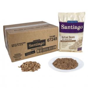 Santiago Whole Refried Beans - 29.77 oz. pouch, 6 pouches per cs