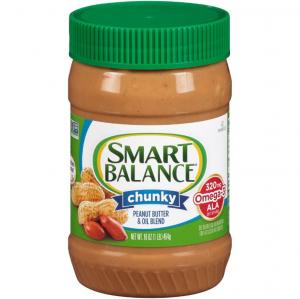 Smart Balance Rich Roast Peanut Butter, Chunky, 16 Oz (12 Pack)