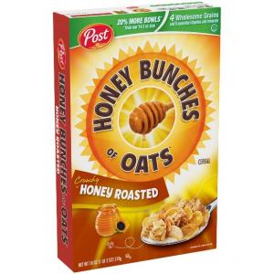 Post Honey Bunches Of Oats Family Size Honey Roasted Cereal 18 oz (Pack of 12)