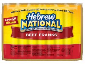 Hebrew National Kosher Beef Franks 5lbs (PACK OF 4)