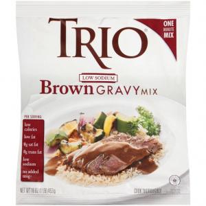 Trio Low Sodium Gravy, Brown, 16-Ounce