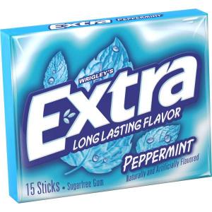 Extra Single Serve Peppermint Gum, 12 x 10 x 15 PC Case