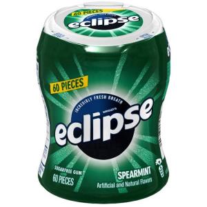 Wrigley Spearmint Big E Pack Eclipse Gum - Tray, 4 per pack -- 4 packs per case.
