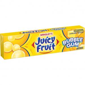 Juicy Fruit Original Bubble Gum - 5 / pack -- 144 packs / case.