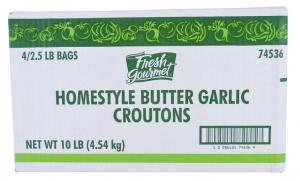 Fresh Gourmet Butter & Garlic Crouton (2.5 lb. Packs, 4 Per Case)