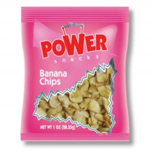 Power Snacks 7220410 Banana Chips, Single Serve, Bulk Size Case (1 OZ, 150/Case)