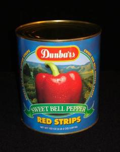 Dunbars Red Pepper Strips, Bulk Size Cans (102 OZ, 6 Cans Per Case)
