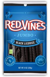 Red Vines Jumbo Black Licorice, 8oz Bag (12 Pack), Soft & Chewy