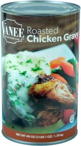 Vanee Roasted Chicken Gravy, Can Packaging (49 OZ. Cans, 12 Per Case)