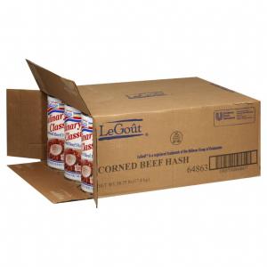Legout Corned Beef Hash Heat & Serve Can, Shelf Stable (51 OZ, 12 Per Case)