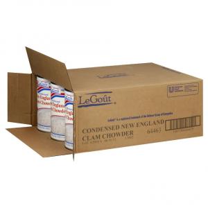 Legout Condensed New England Clam Chowder - 51 oz. can, 12 / case