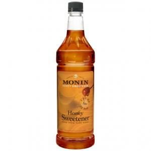Monin Honey Sweetened Syrup, 33.8-Ounce Plastic Bottle (4 Pack)
