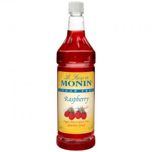 Monin Sugar Free Raspberry Premium Gourmet Flavored Syrup (33.8 Oz, Pack Of 4)