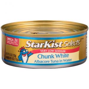 Starkist Tuna Chunk Water Low Sodium Low Fat, 4.5 Ounce (12 Pack)