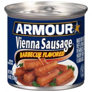 Armour Barbecue Flavored Vienna Sausage, 4.6 Ounce - 24 per case.