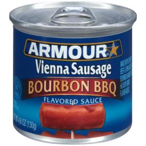 Armour Bourbon BBQ Flavored Sauce Vienna Sausage, 4.6 Ounce - 24 per case