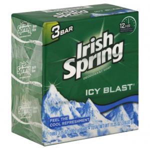 Colgate Palmolive Irish Spring ICY Blast Deodorant Bar Soap, 11.25 Ounce - 3 per Pack - 18 Packs per case.