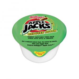 Kellogg?s Apple Jacks, Breakfast Cereal in a Cup, Reduced Sugar, Bulk Size, 96 oz (Pack of 96, 1 oz Cups)