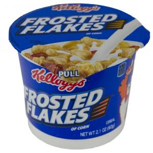 Kellogg's Breakfast Cereal in a Cup, Frosted Flakes, Fat-Free, Single Serve, 2.1 oz Cup(Pack of 60)