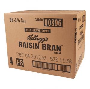 Kellogg's Raisin Bran Cereal, 1.25-Ounce Bowls (Pack of 96)
