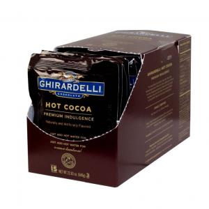 Ghirardelli Chocolate Double Chocolate Cocoa Packets, Water Soluble, 1.5 oz.