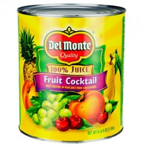 Del Monte 100% Juice Fruit Cocktail In Pear Juice (6.5625 Lb. Cans, 6 Case)
