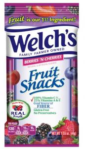 Welch'S Berries And Cherries School Compliant Fruit Snacks (1.55 OZ, 144/Case)