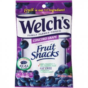 Welch'S Fruit Snacks, Concord Grape, Fat & Gluten Free (5 OZ, 2 Per Case)