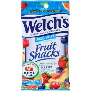 Welch'S Fruit Snacks, Mixed Fruit, Fat & Gluten Free (2.25 OZ, 48 Per Case)