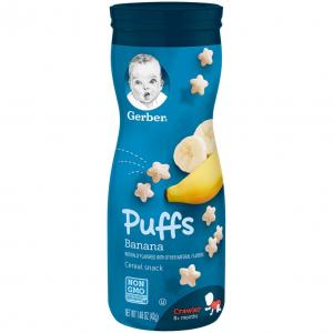 Gerber Puffs Cereal Snack, Banana, 1.48 Ounce, 6 Count ( Pack Ma