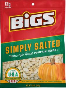 BIGS Pumpkin Seeds, Lightly Salted, 5.0 Ounce (Pack of 12)