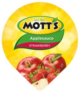 Motts Unsweetened Strawberry Apple Sauce, 4.5 Ounce Tub - 1 each.