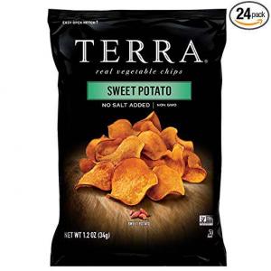 TERRA Sweet Potato Chips, No Salt Added, 1.2 oz. (Pack of 24)