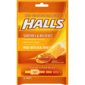 Mondelez Halls Honey Cough Drops 30count (PACK OF 48)