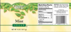 Carriage House Home Brand Mint Jelly, 4 Pound -- 6 per case.
