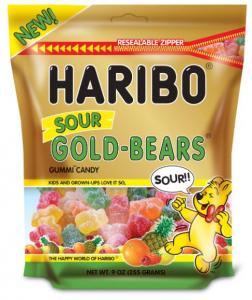 Haribo Goldbears Gummi Candy, Sour, 9 oz. Re-Sealable Bag, (8 Pk)
