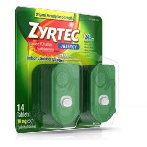Zyrtec Allergy 10 Milligram Tablets, 6 x 4 x 14 ct Case
