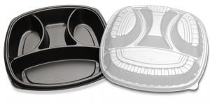 Forum CF7FFM-145HC Container, 14&Quot; 4 Cmpt Plastic W/ Lid Com