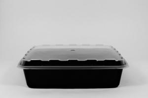 Cube Plastics CR-1047B Combo Pack Square (48 Oz. Container, 100 Per Cace)