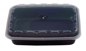 Cubeware Black Reusable Plastic Food Container w/Clear Lid (16 Oz, 150 Per Case)