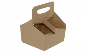 Boxit Kraft Cup Carrier, 7.25 x 7 x 9.25 inch - 100 per case.