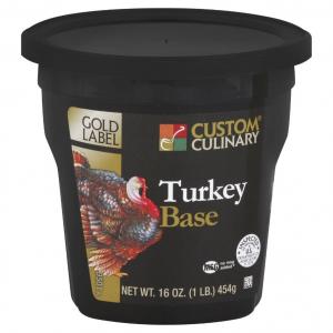 Custom Culinary Gold Label Authentic Turkey Base, No Added Msg (1 lbs, 6/Case)