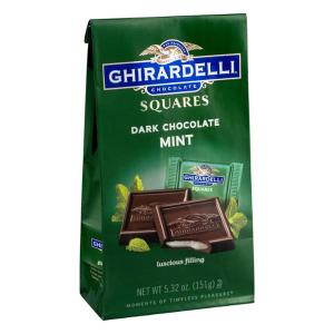 Ghirardelli Squares Mint Filled Dark Chocolate Bars (5.32 Oz, Pack Of 6)