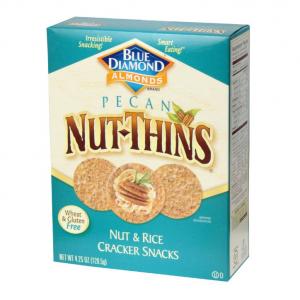 Blue Diamond Almond Nut Thins Pecan Crackers Snacks 4.25oz (PACK OF 12)
