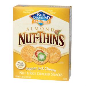 Blue Diamond Almond Nut Thins Pepperjack Cheese Crackers 4.25oz (PACK OF 12)