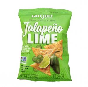 Late July Jalapeno Lime Clasico Tortilla Chips Big Size Case (2 Oz, 6 Per Case)